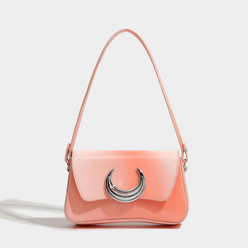 Moon Applique Gradient PU Crossbody Handbag