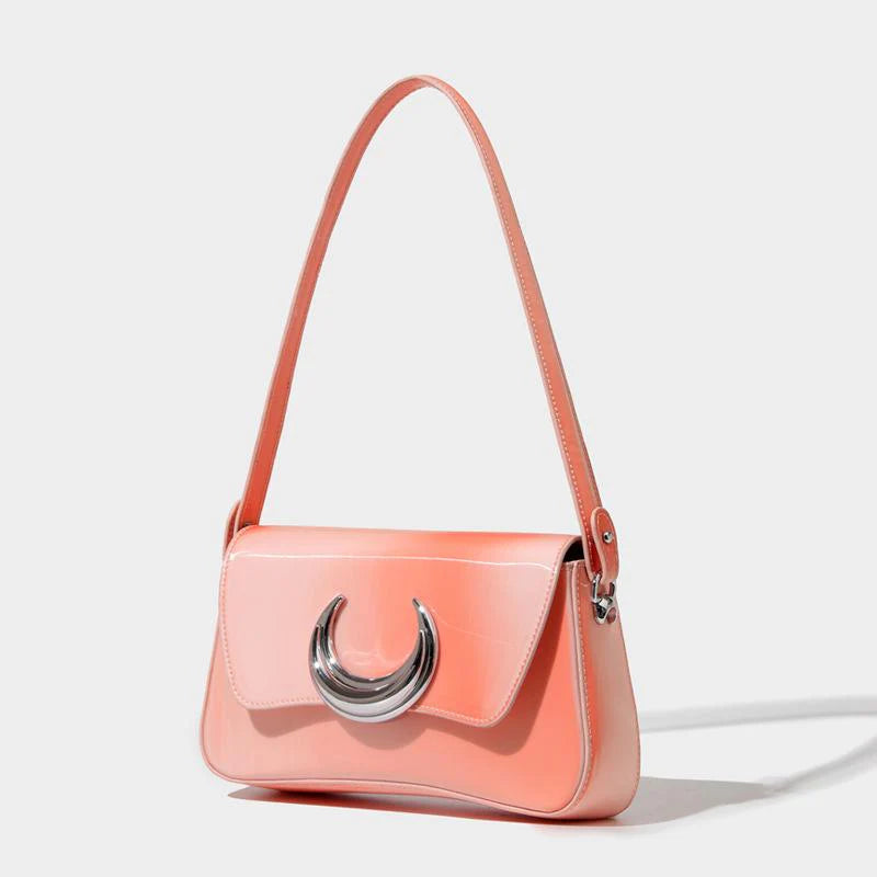 Moon Applique Gradient PU Crossbody Handbag